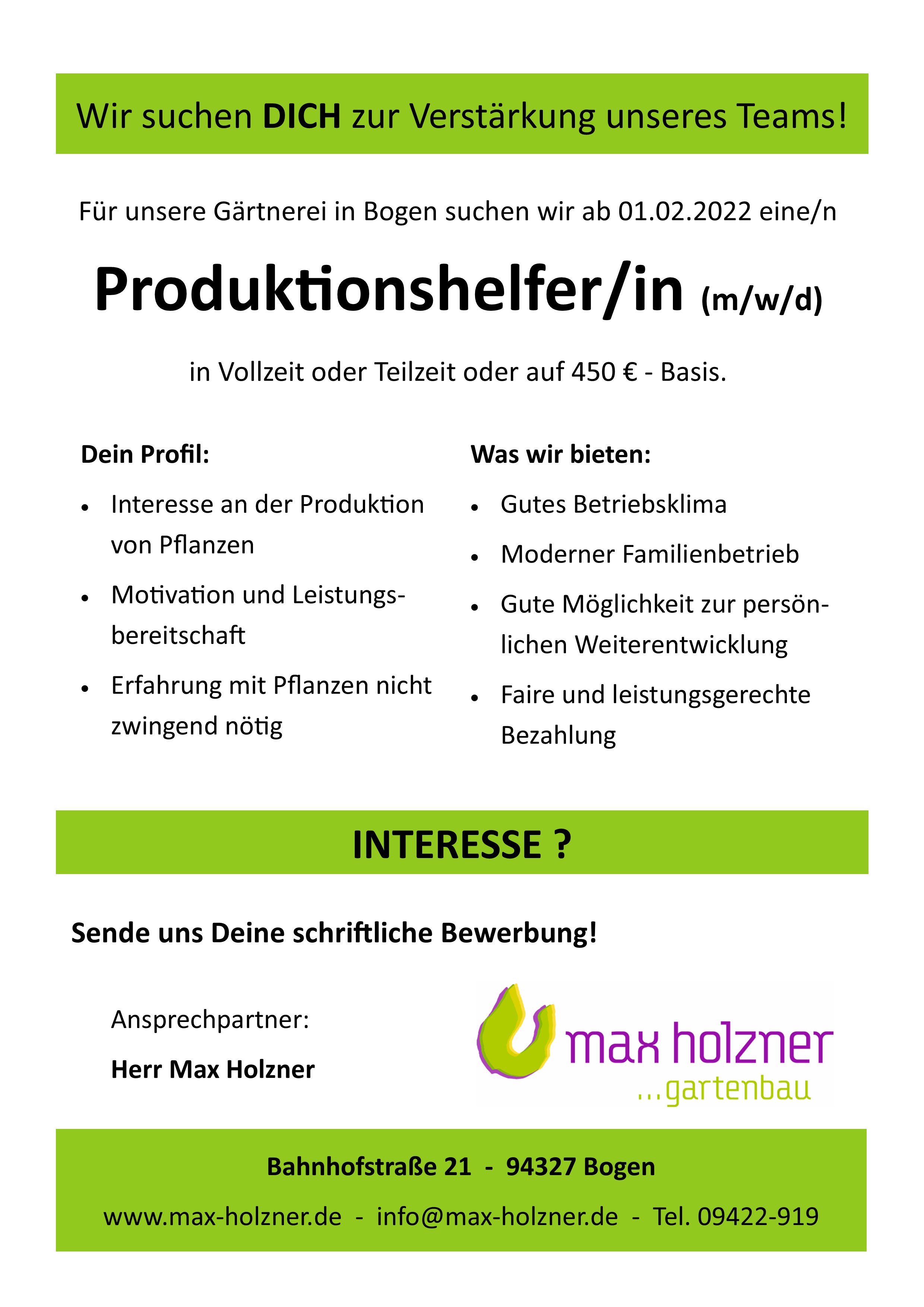 Max Holzner Floristik & Gartenbau in Bogen